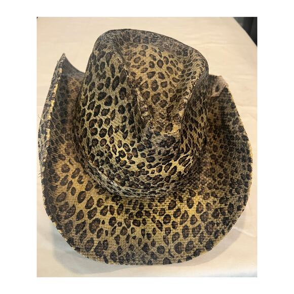 Peter Grimm Womens Cowboy Hat Straw Leopard Animal Print Rabbit One Size - Picture 4 of 6
